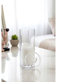 Resim Vivart Makyaj Pamukluk Organizeri Kutusu & Disk Makyaj Pamukluk Düzenleyici Şeffaf 