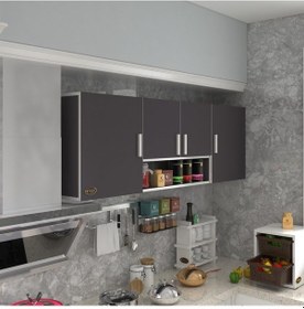 Resim Kenzlife hazır mutfak packey gri 060*180*32 mutfak banyo dolabı kapaklı raflı 
