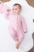 Resim Bubito Tarz Şapkalı Çıtçıtlı Waffle Penye Bebek Tulum-pembe 