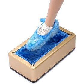 Resim Otomatik Ayakkabı Kılıfı Dağıtıcı Makine, Dayanıklı Plastik Karbon Fiber ABS, Çelik Çerçeve, Ev Ofis Kullanımı - Altın Kaplama 