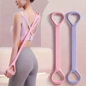 Resim 1pc ProFlex 8-Şekilli Silikon Yoga Direnç Bandı - Evrensel Esnek Fitness Germe İpi - Sırt, Bel, Kol Egzersizleri için İdeal - Ev, Spor Salonu, Açık Hava Antrenmanları için Uygundur 