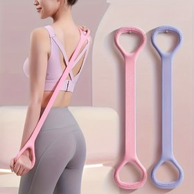 Resim 1pc ProFlex 8-Şekilli Silikon Yoga Direnç Bandı - Evrensel Esnek Fitness Germe İpi - Sırt, Bel, Kol Egzersizleri için İdeal - Ev, Spor Salonu, Açık Hava Antrenmanları için Uygundur 