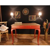 Resim Wooding-Mobilya Wooding 100 Cm Çekmeceli Masif Kırmızı Naturel Çalışma Masası 