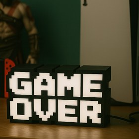 Resim Konsol İstasyonu GAME OVER LED Dekoratif Işıklı Masa Lambası - USB & Pilli - Oyun Odası Dekor 