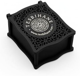 Resim Hediye Notu Yazılı Siyah Ahşap Kolye Küpe Bileklik Set Takı Kutusu - M1 