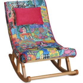 Resim Asedia Miskin Naturel Diego Ahşap Sallanan Sandalye Dinlenme/Emzirme/Baba/Tv/Okuma/Uzanma Koltuğu Berjer 