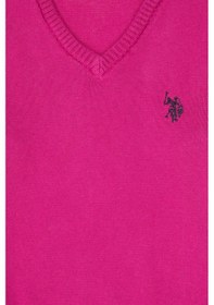 Resim U.S. Polo Assn. Kız Çocuk Fuşya V Yaka Basic Kazak 50316777-VR023 