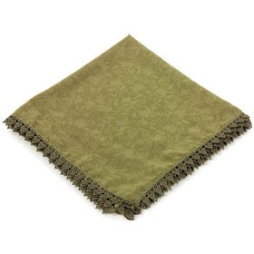 Resim Fistolu Desenli Kare Örtü Haki 