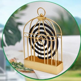 Resim 1 adet metal sivrisinek kovucu tutucu, retro tütsülük taşınabilir asma kuş kafesi, ev bahçe bar teras masa dekorasyonu için uygun böcek kovucu cihaz 