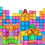 Resim Manyetik Yapı Blokları STEM Oyuncakları, 30/50/100 Parça Beceriyi ve Yaratıcılığı Geliştiren Eğitici İnşaat Seti, Gençler İçin Manyetik Oyuncağı, Doğum Günü Hediyesi, Rastgele Renkler 
