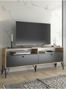 Resim Wood'n Love Astreo 160 Cm Metal Ayaklı Tv Ünitesi - Atlantik Çam - Siyah / Siyah 