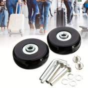 Resim 2 adet Seyahat Bavul Yedek Tekerlekler Aks Tamir Kiti, Metal, 40mm/50mm/60mm Çap, Bavul Aksesuarları 