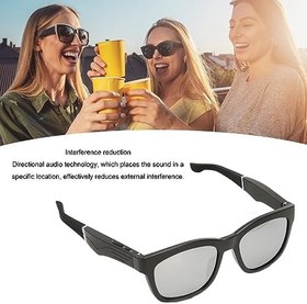 Resim Akıllı Gözlük, Çok İşlevli HD Arama, Kablosuz Akıllı Gürültü Azaltma Güneş Gözlüğü, Sürüş Için 110mAh Pil (Gümüş Gri) 