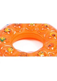 Resim 0-3 Yaş Turuncu Boncuklu 50 Cm Şişme Bebek Deniz Simidi, Havuz Pl 