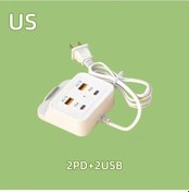 Resim 5.1a 4 Port Usb Pd Şarj Cihazı Tip C Hızlı Şarj Ab Abd Tak Duvar Şarj Cihazı 2usb2pd White Us ' Beyaz 