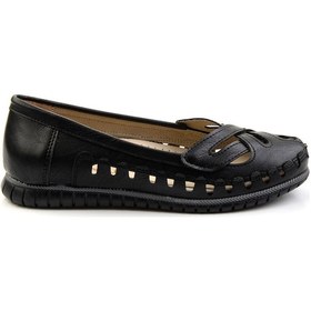 Resim Bambi Siyah Leather Kadın Babet K01140005103 Siyah 