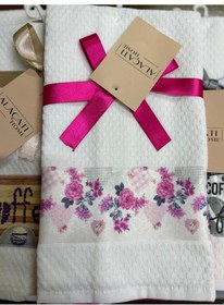 Resim Nivemeshome 2 Li Fuşya-beyaz Asorti Model Mutfak Havlusu 