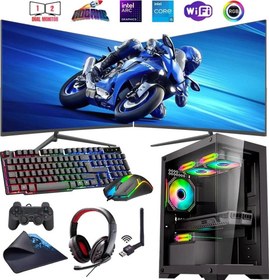 Resim Rogame I5 13400F 16GB DDR4 480SSD 12GB ARC B580 Çift 24" Mon. Oyun Bilgisayarı (Gaming SET) 