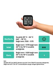 Resim Victory VIT 2'li İç Mekan Dijital Isı ve Nem Ölçer Siyah Termometre BVT17-01 