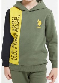 Resim U.S. Polo Assn Lisanslı Haki Erkek Çocuk Kapüşonlu Eşofman Takım 