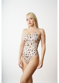 Resim Louren 2831 İnce Askılı Mayo Bej Çok Renkli 