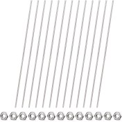 Resim Seeppitous 26PCS 8/32 Inç Dişli Çubuklar ve Altıgen Somunlar, M4 12 Inç Paslanmaz Çelik Boncuklu Bahçe Kazı Çubukları Için Tam Dişli (Yurt Dışından) 