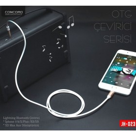 Resim Iphone Aux Kablosu (Tak Çalıştır) 1metre Çevirici Otg Concord JH-023 