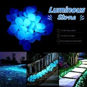 Resim 108 adet Luminous Garden Stones - Yolu, Uzayı ve Bahçe Dekoru için Canlı Parlayan Plastik Çubuklar, Mavi ve Mor Parıltılı Güneş Enerjili Metal Bahçe Sanatı Gösterisi, Dış Mekan Dekorasyonları, Güneş Dekoru 