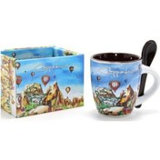 Resim Kaşıklı Yöresel Kahve Fincanı Tekli Model 1 