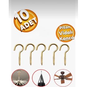 Resim Beşel Metal Piton Vidalı Gerdirme Çekme Kaldırma Avize Asma Kiti 18X60 (25 Adet) 