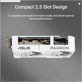 Resim ASUS DUAL-RX9060XT-16G-WHITE-AMD-RADEON-RX 9060 XT-16G-16GB GDDR6-128bit-3250MHz-HDMI-2xDP-EKRAN KARTI 