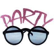 Resim Party Yazılı Simli Pembe Renk Parti Gözlüğü 