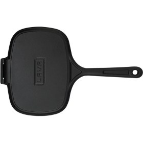 Resim Lava Döküm Dikdörtgen Izgara Tost Makinası Ölçü 18X26CM Döküm Demir Yekpare Saplı 