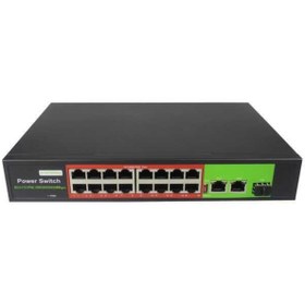Resim POE-G1621SFP-300W 16 Port Gigabit 2xgb Rj45 1xsfp Yönetilemez Poe Switch 