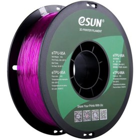 Resim eSUN 1,75 mm eTPU-95A Şeffaf Mor (1 KG) 