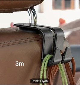 Resim Dogant 3m 1 Adet Otomobil Koltuk Arkası Kanca Başlık Askısı Çanta Bilgisayar Telefon Askı Kancası 