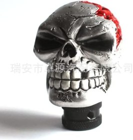 Resim Kafatası Manuel Vites Topuzu Tek Gözlü Korsan Tarzı Araba Vites Kolu Vites Kolu Değiştirme MT Otomobil Araçlarına Uygun, Kırmızı 