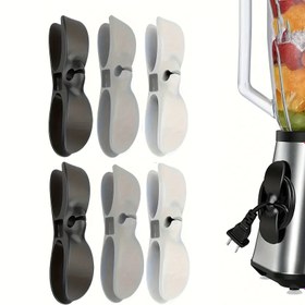 Resim 4/6 adet Kolay Kurulumlu Duvara Monte Güç Kablosu Düzenleyici Klipsler - Mutfak Aletleri, Blenderlar ve Ev Kullanımı için Şık Siyah Beyaz Plastik Kablo Tutucuları - Düzenli Tel Yönetim Çözümü, Kablo Tutucu, Yardımcı Kanca 