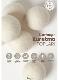 Resim Yün Çamaşır Kurutma Makinası Topu 3 Adet Xl %100 Organik Renkli 