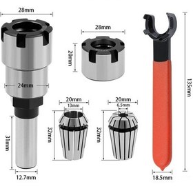 Resim Wezone Karbon Çelik Uzunlaştırıcı Bağlantı Kolu, 1/4" 8mm, 1/2 Kolu, Er20-5 Adet, Oyma Makinesi Ve Kenar Düzeltici İçin Hassas Tasarım 