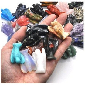 Resim 3.5 Cm Mini Melek Heykel Doğal Değerli Taş Oyma Cep Koruyucu Taşı (551038356) 