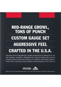 Resim Jim Dunlop Lks50105 Lemmy Signature Bass Gitar Teli 50-105 