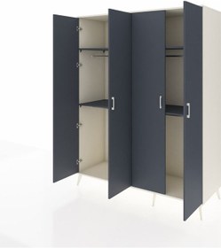 Resim Kronos Gardrop 4 Raflı 4 Kapaklı 4 Askılı 176x59x221 Aytaşı-antrasit Antrasit 