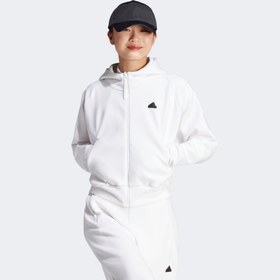 Resim adidas Z.N.E. Full-Zip Kapüşonlu Kadın Beyaz Eşofman Üstü 