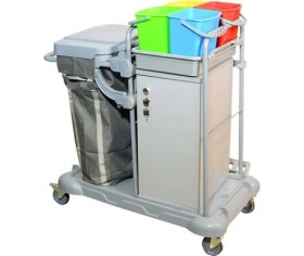 Resim Kat Hizmet Arabası Dolaplı Tek Brandalı Plastik 