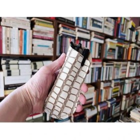 Resim Mahfuz Hakiki Deri Tamamen Emeği 17,5 x 7 cm Gözlük Kılıfı - Kalem Kutu DAK275 