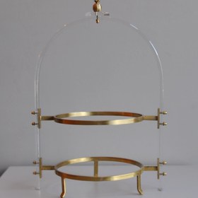 Resim Pirinç Detaylı Pleksi Etajer 