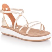 Resim DaphneSandals El Yapımı Hakiki Deri Comfort Gold Kadın Sandalet - 8113 