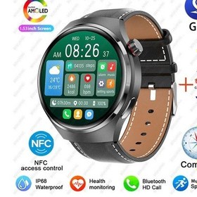 Resim Huawei İzle 4 Pro İçin Akıllı Saat Erkekler Amoled Hd Ekran Bluetooth Çağrı Gps Black Belt Metalik 