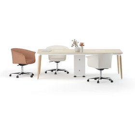 Resim Bürotime Era Toplantı Masası, Akasya & Ahşap Ayak, 120x240cm 